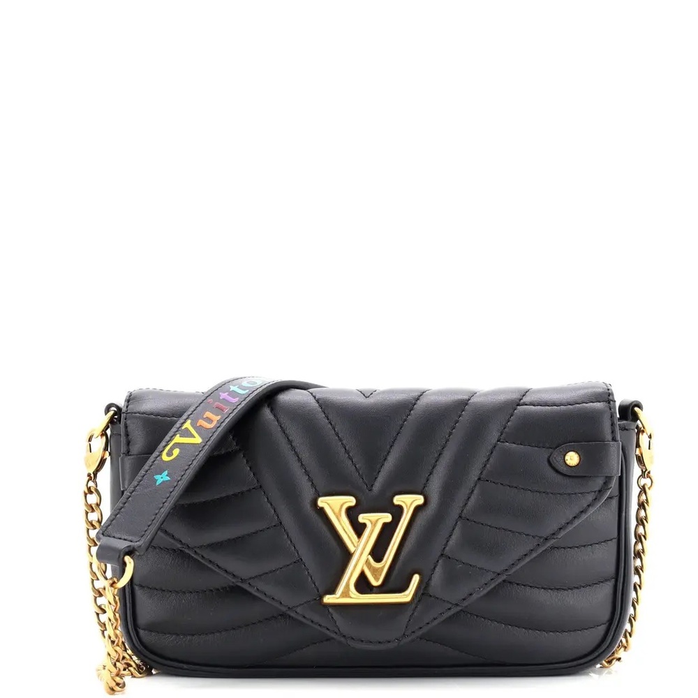 Louis Vuitton Black Quilted Crossbody with Gold Details